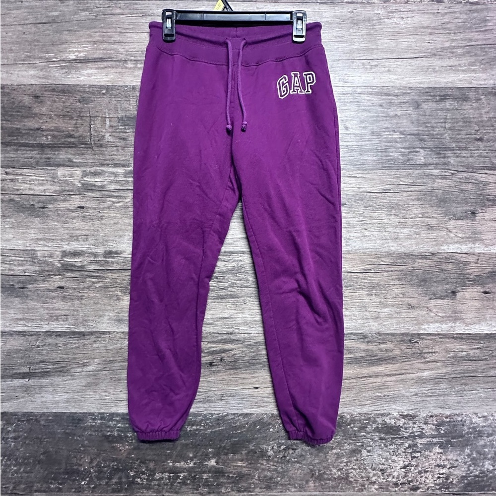 GAP Purple Joggers with Elastic Waistband and Tapered Legs